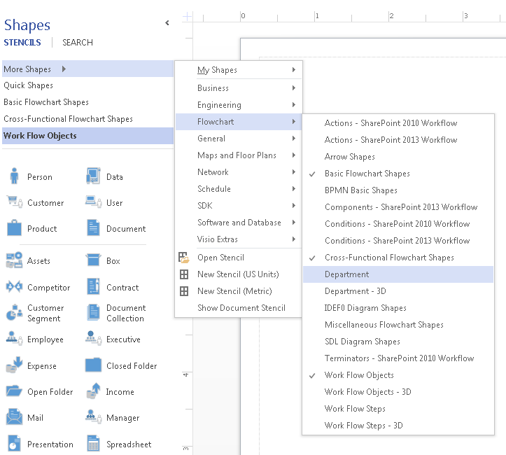 More shapes menu More shapes menu